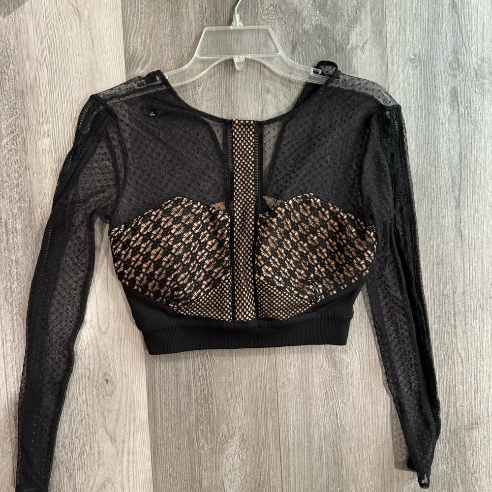 Self Portrait Black Lace Crop Top REVOLVE